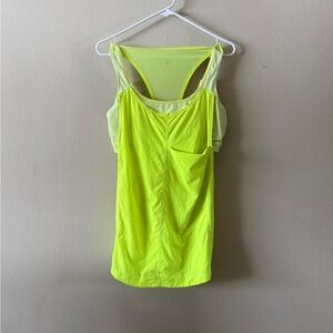 Lululemon Run for Your Money Tank Neon Yellow with Built In Sports Bra size M